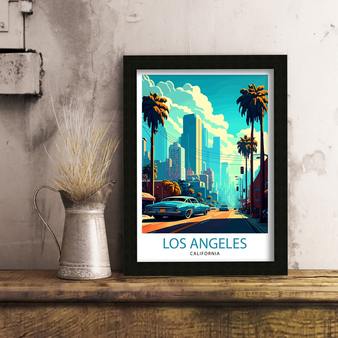 Los Angeles Travel Poster, California Cityscape Print - Image 3
