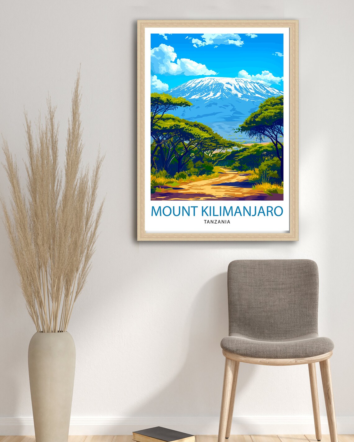 Mount Kilimanjaro Tanzania Snowy Peak Acacia Safari Travel Poster - Image 2