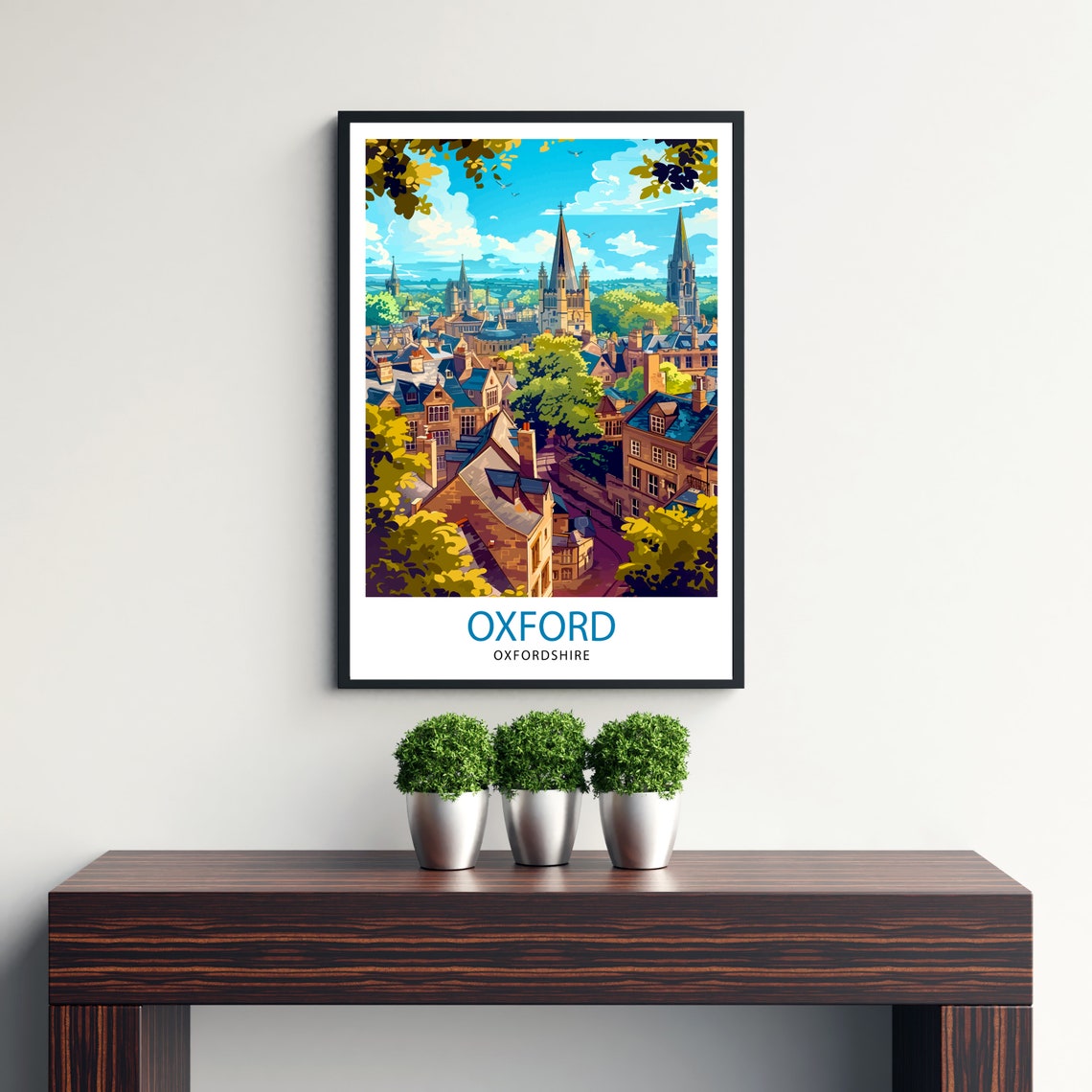 Oxford Oxfordshire Dreaming Spires University Rooftop Poster - Image 3