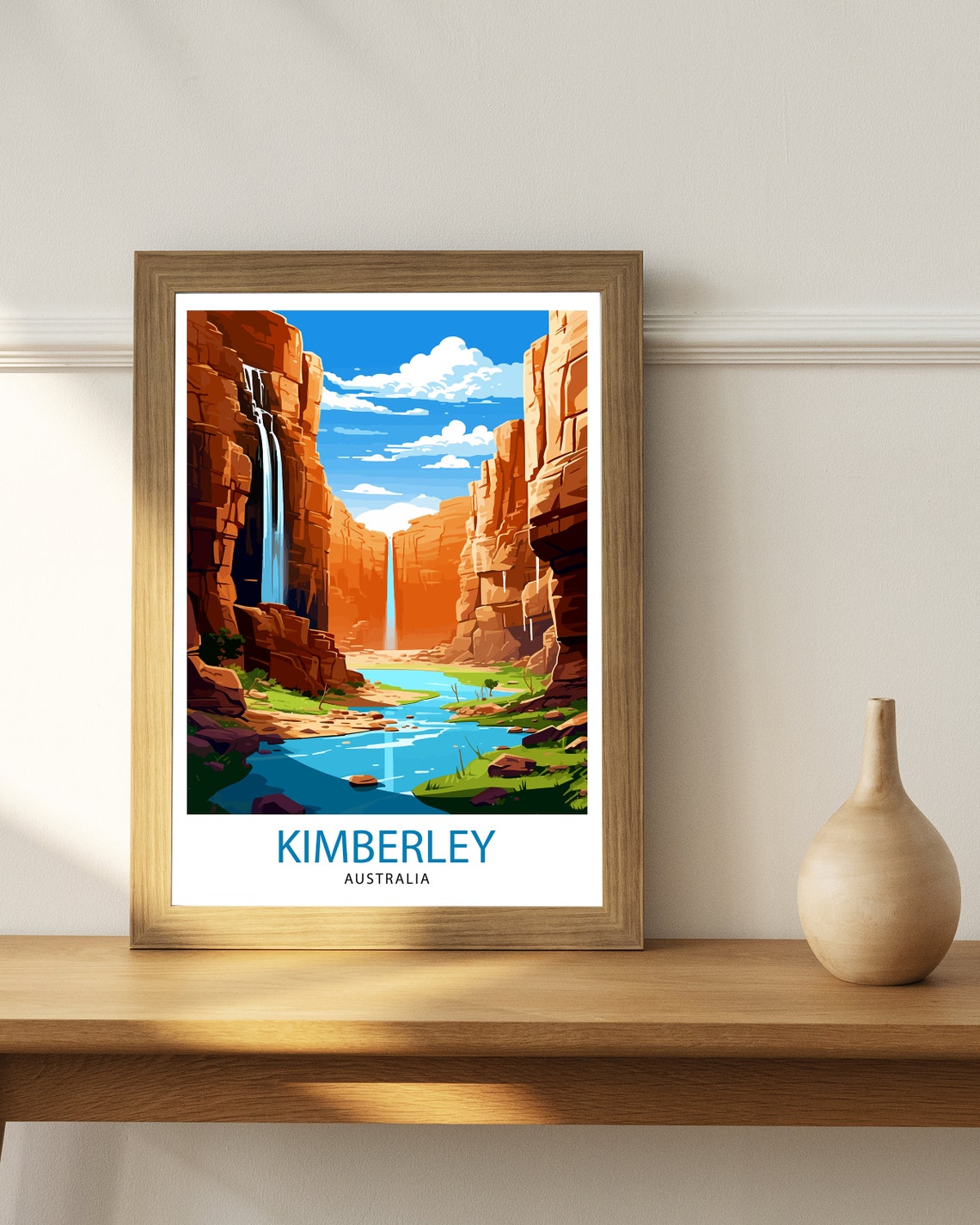 Kimberley Australia Red Rock Gorge Waterfall River Outback Art Poster - Image 3