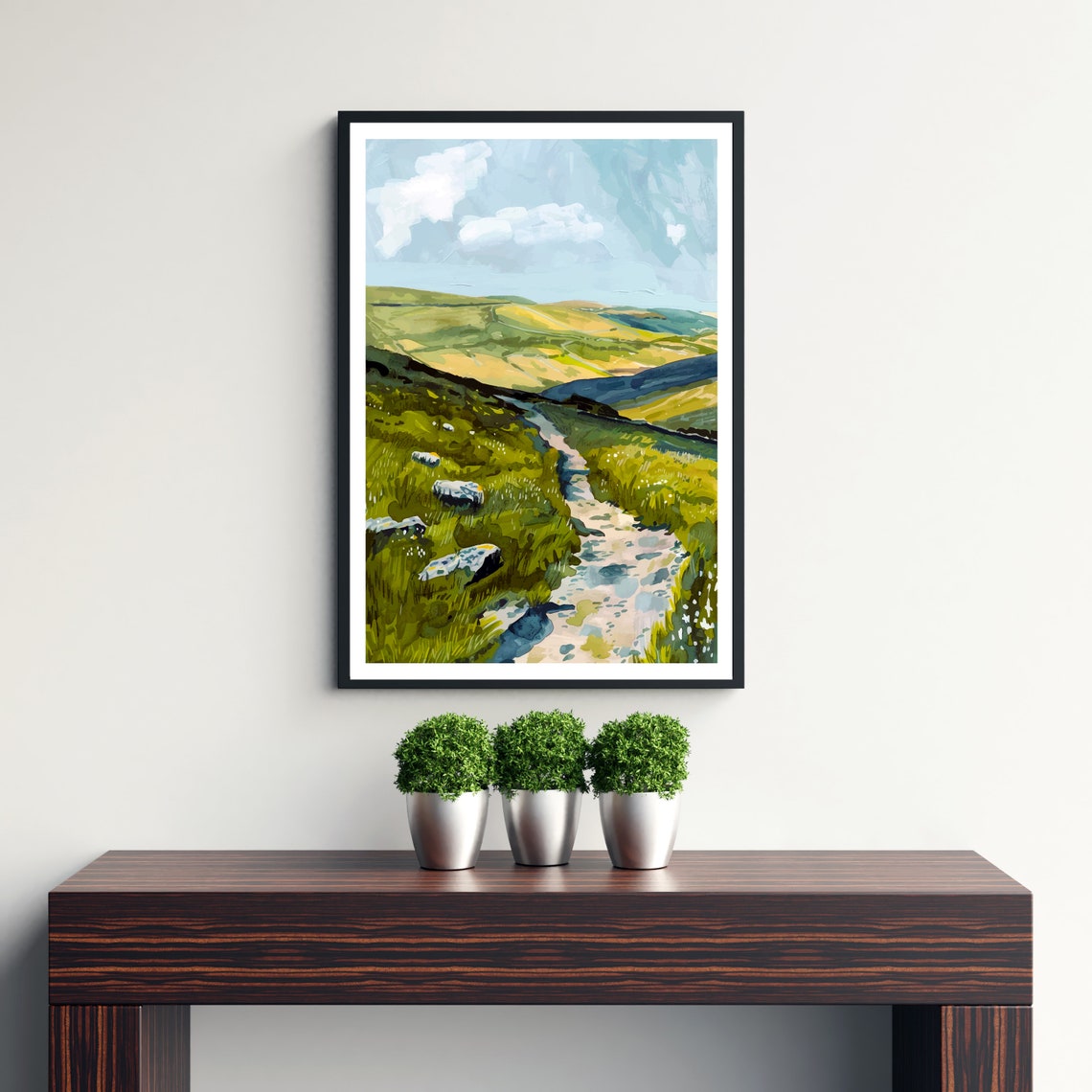 Preseli Hills Wales Scenic Moorland Stone Path Landscape Poster - Image 3