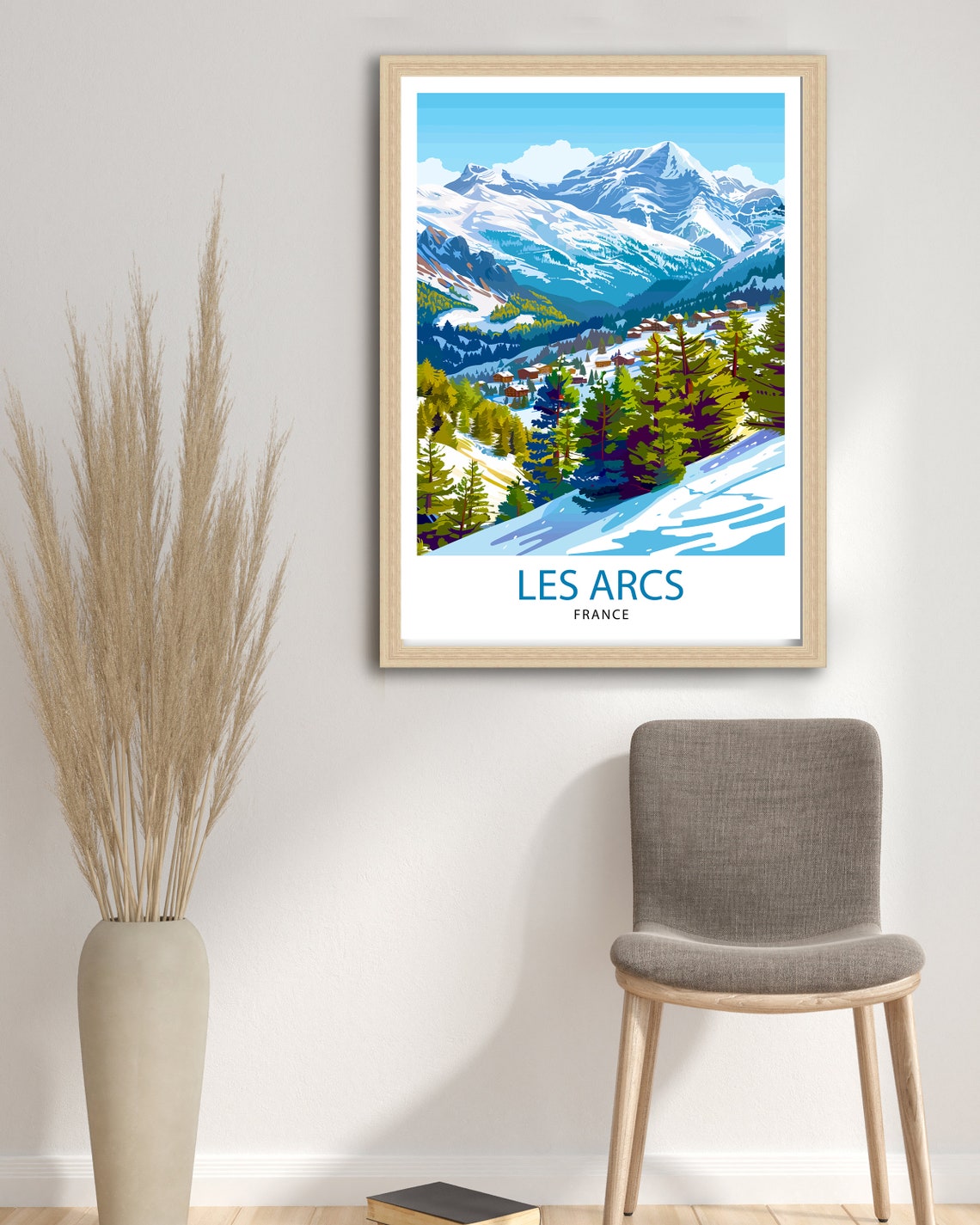 Les Arcs France Snowy Alpine Peaks Ski Village Mountain Poster - Image 2