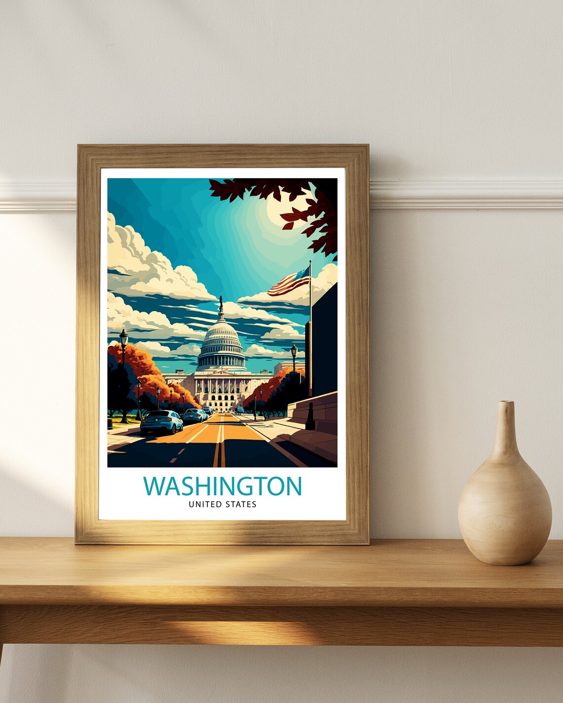 Washington DC United States Capitol Building Avenue Travel Poster - Image 2