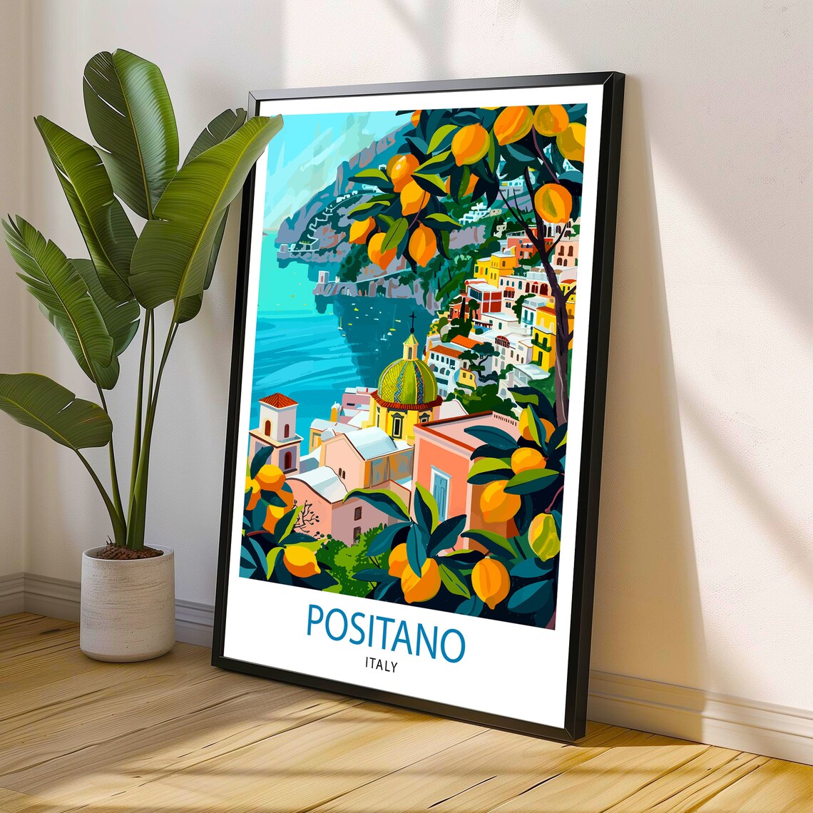 Positano Italy Amalfi Coast Lemon Grove Seaside Town Travel Poster - Image 3