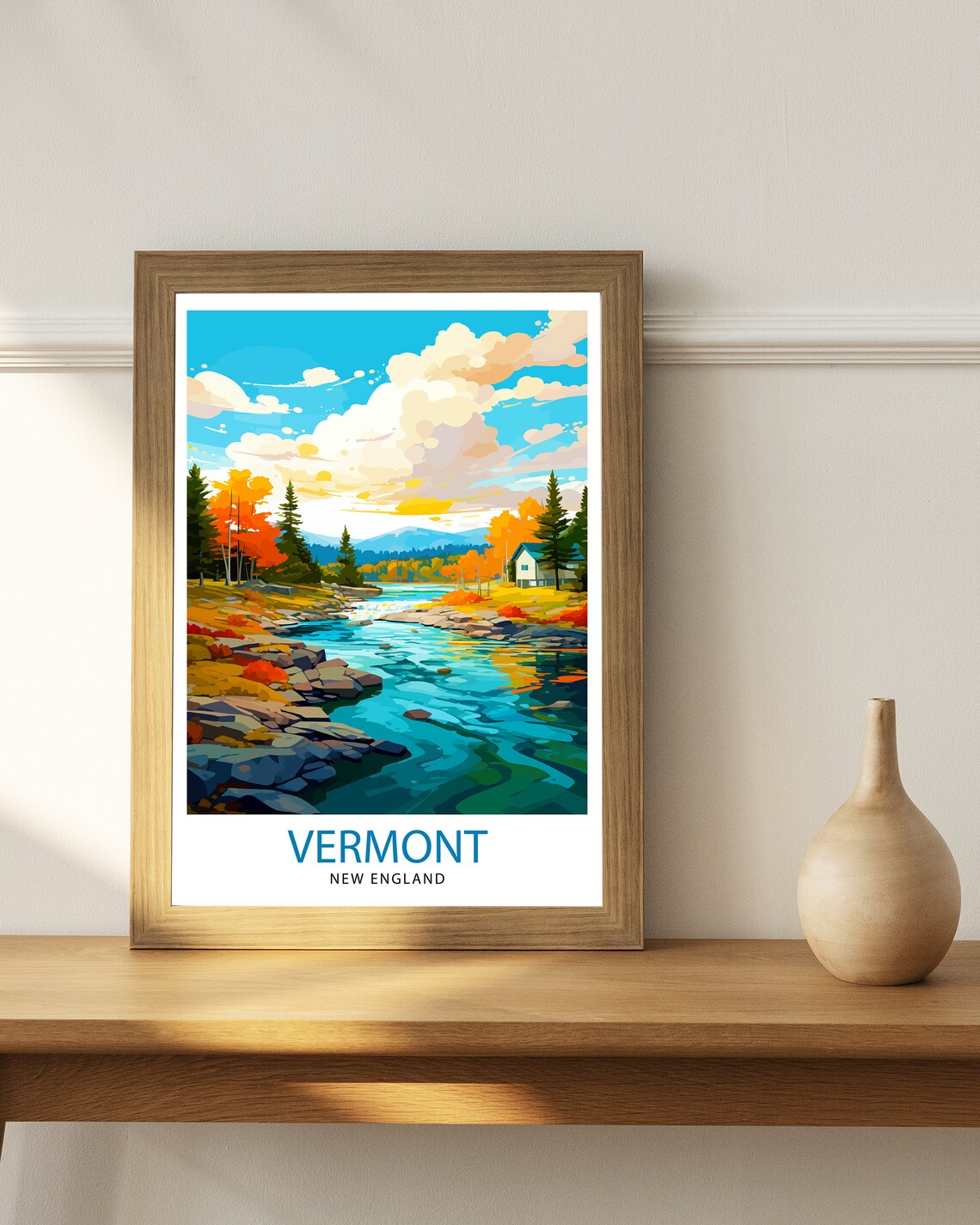 Vermont New England Travel Poster, Vermont Wall Decor - Image 2