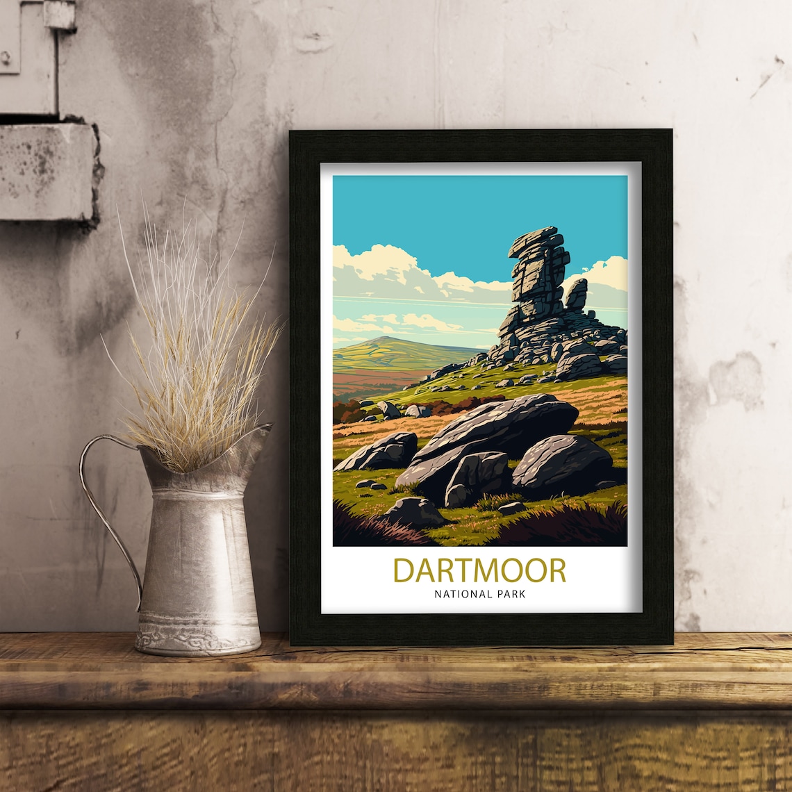 Dartmoor Travel Poster, National Park Devon Landscape - Image 2