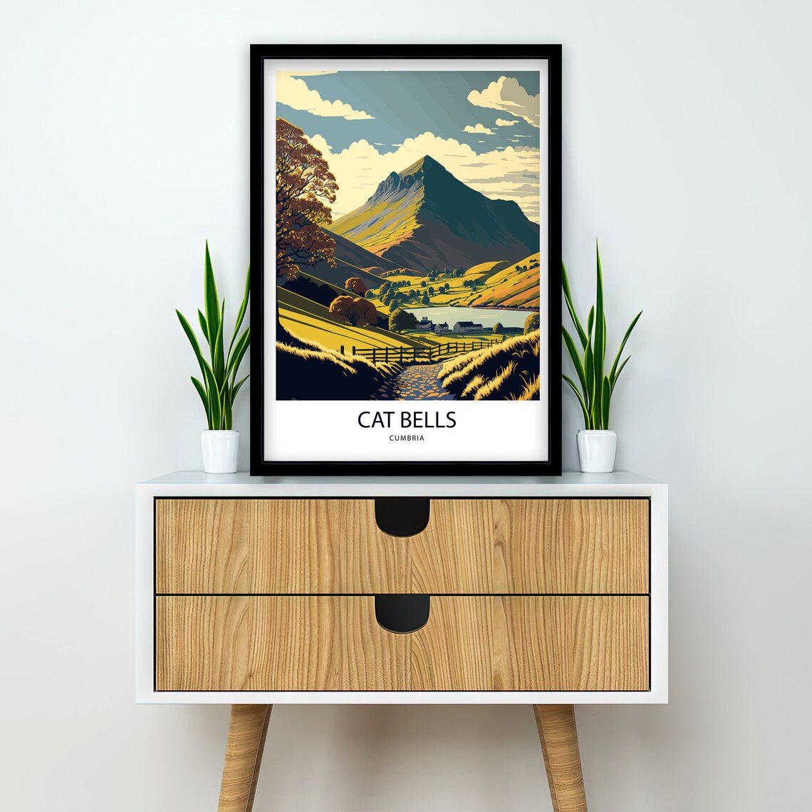 Cat Bells Lake District, Cumbria Travel Poster - Image 3