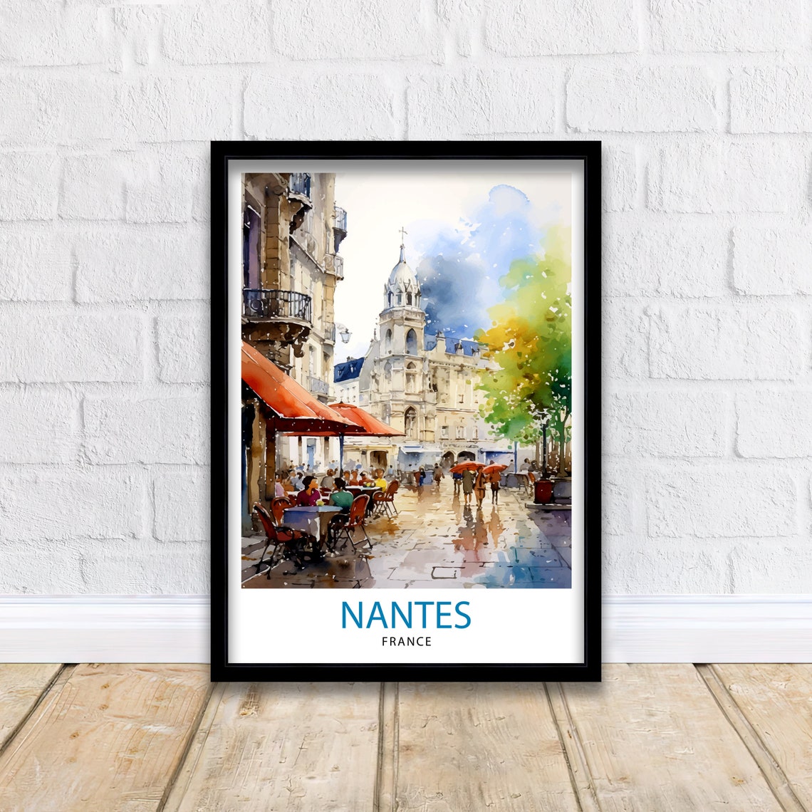 Nantes France Travel Print Nantes Wall Decor Nantes Illustration Nantes Travel Poster Gift For Nantes France Home Decor - Image 2