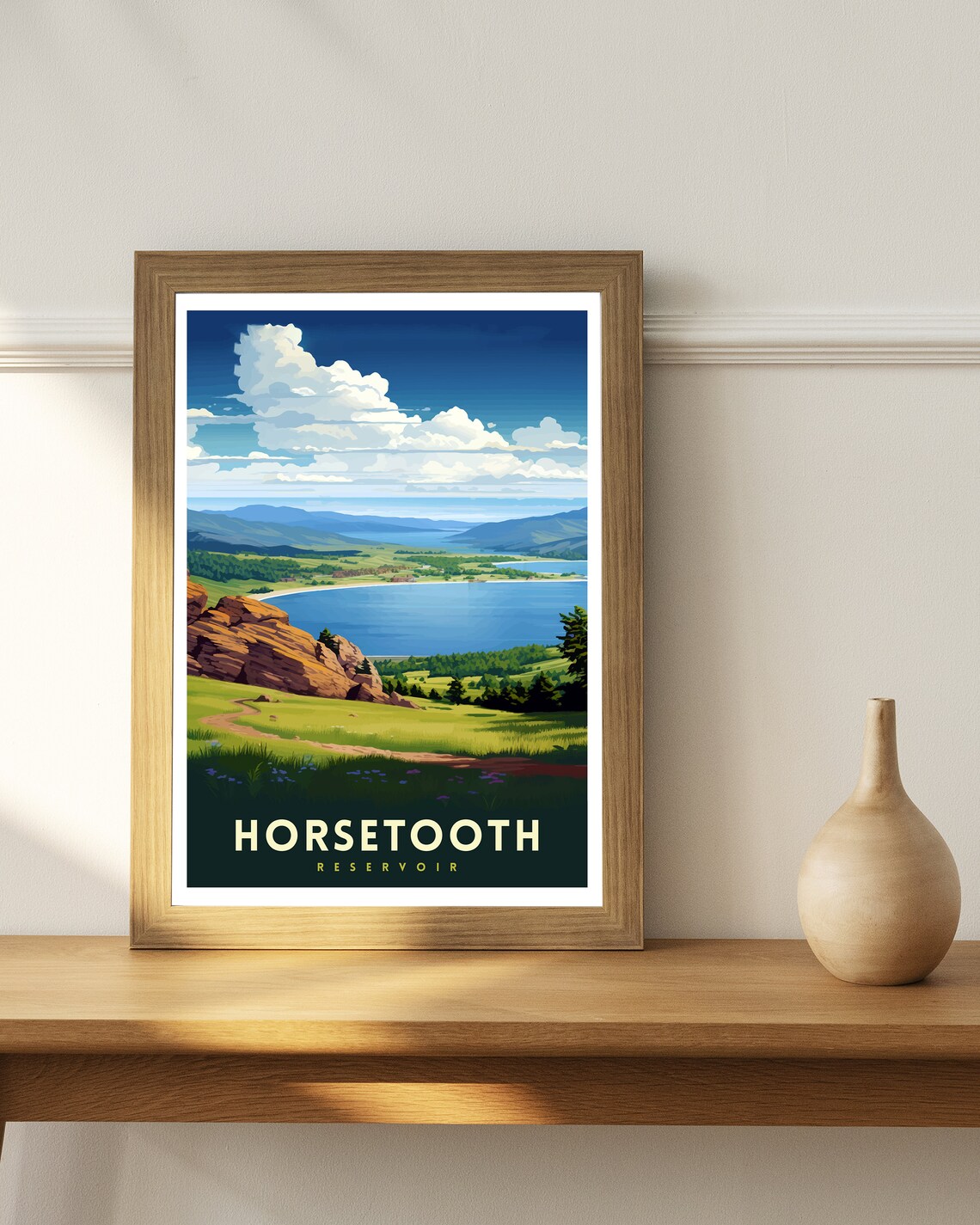 Horsetooth Reservoir Colorado Travel Poster, Mountain Lake - Image 2