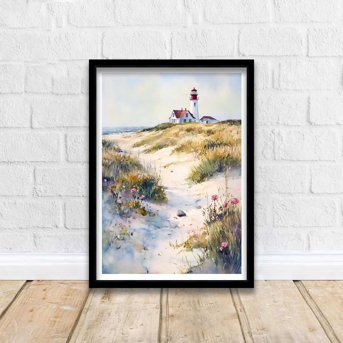 Cape Cod Watercolor Travel Poster, New England