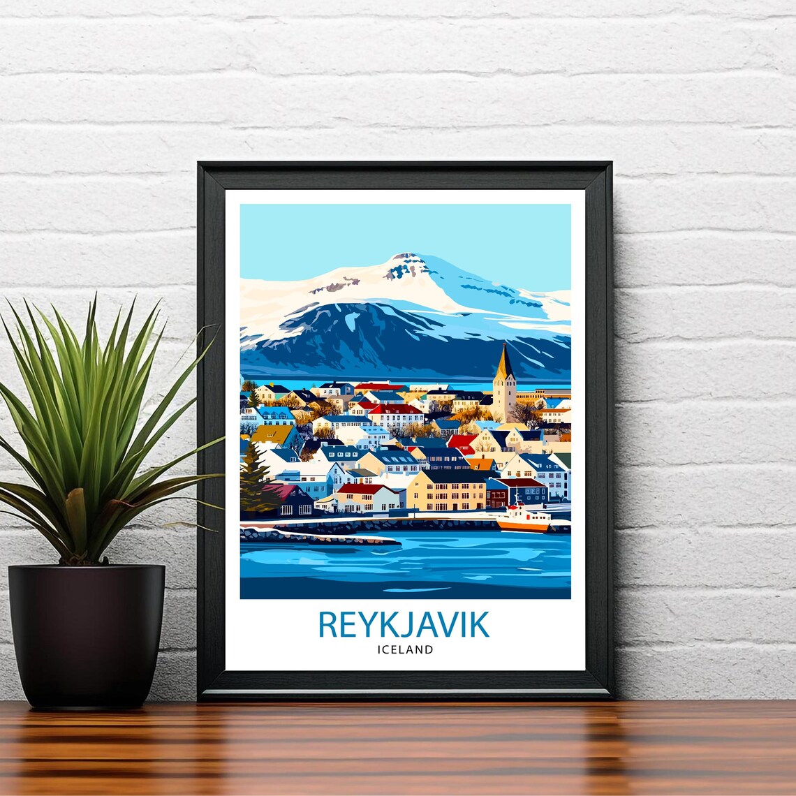 Reykjavik Iceland Travel Poster, Europe Wall Decor - Image 2