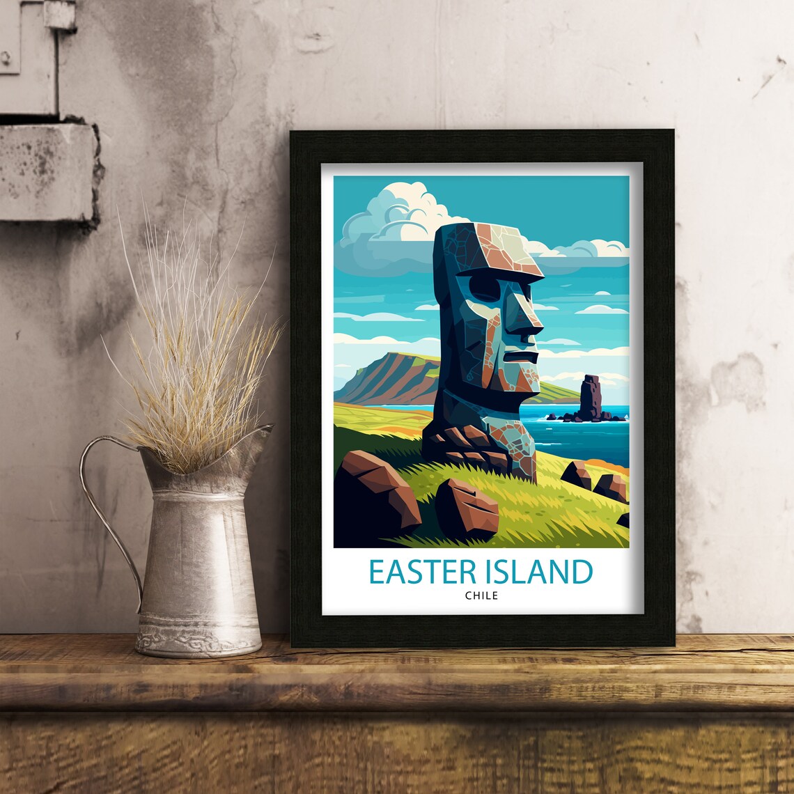 Easter Island Chile Travel Poster, Home Living Decor - Image 3