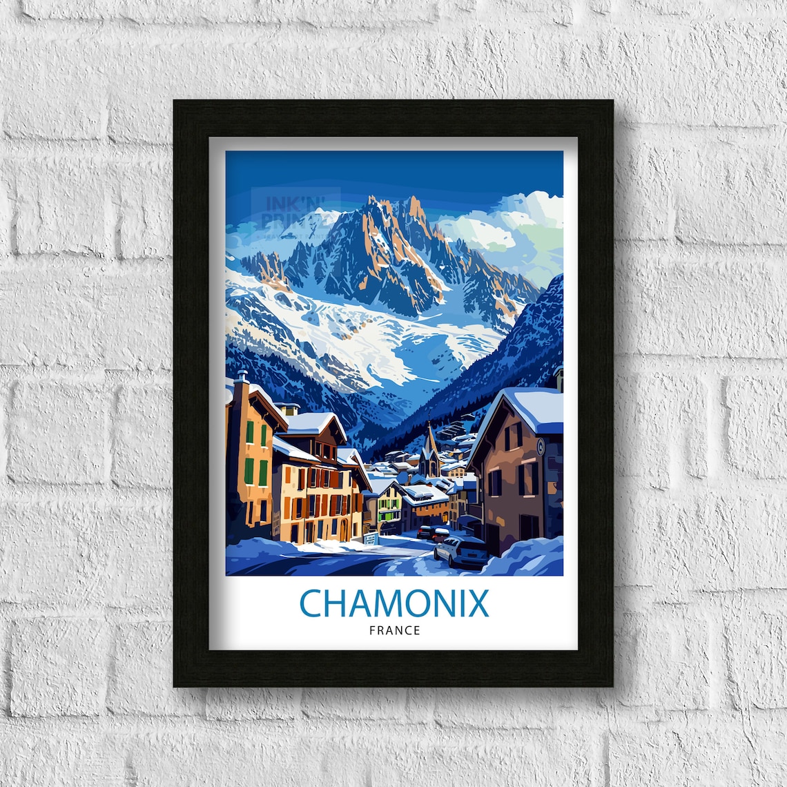 Chamonix France Travel Poster, Mont Blanc Alps - Image 3