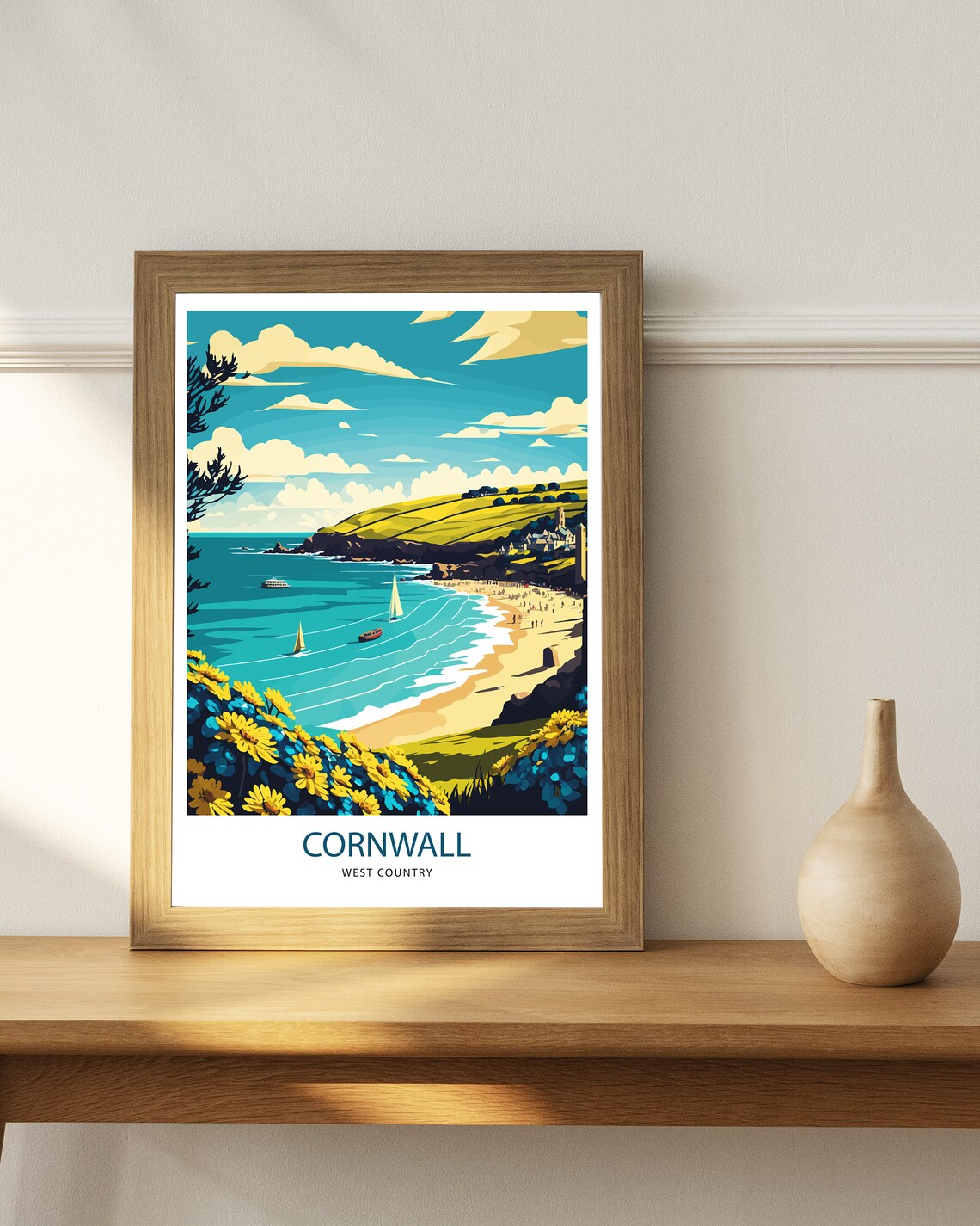 Cornwall Travel Poster, Travel Poster Art Print - Image 3