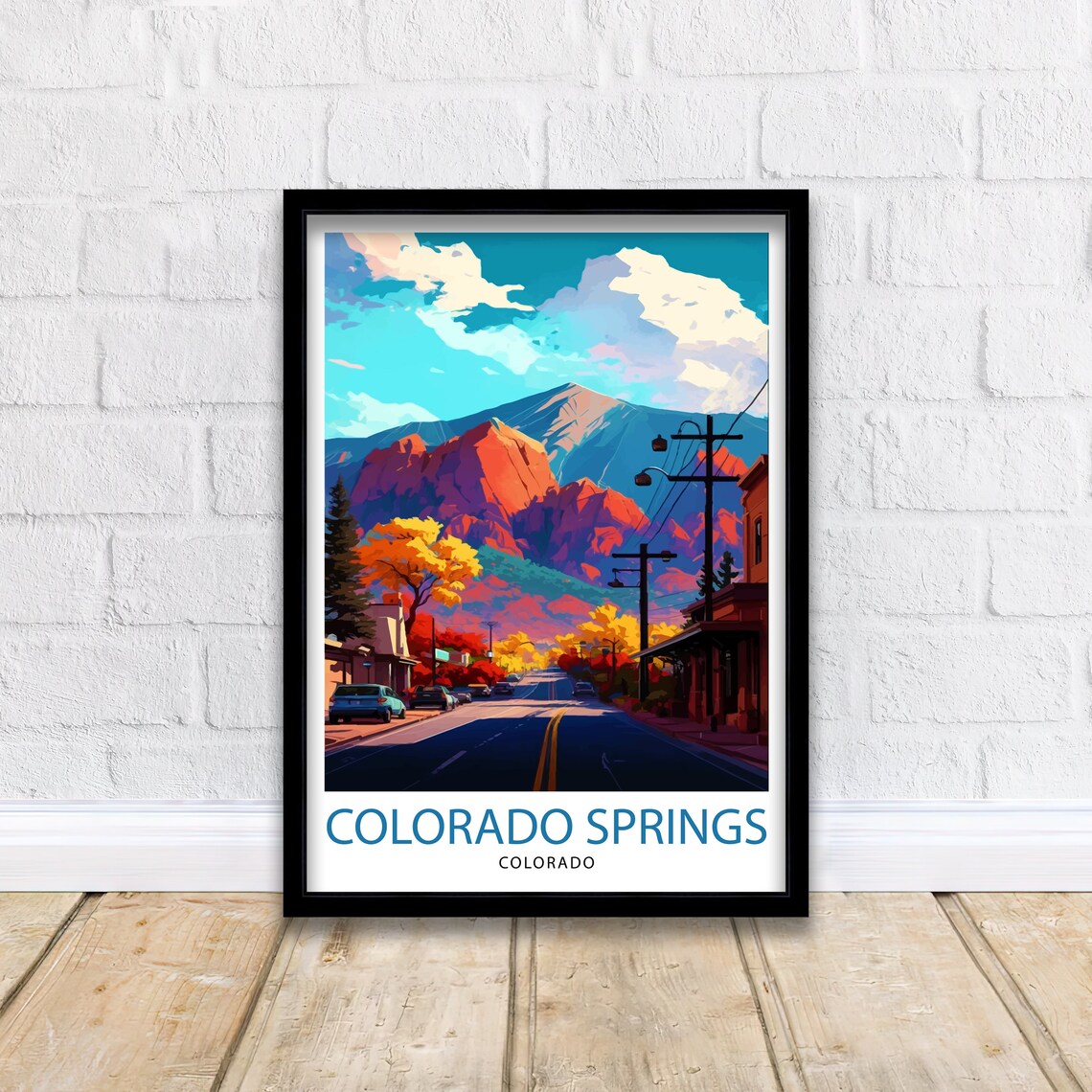 Colorado Springs Arizona Travel Poster, Wall Art - Image 2