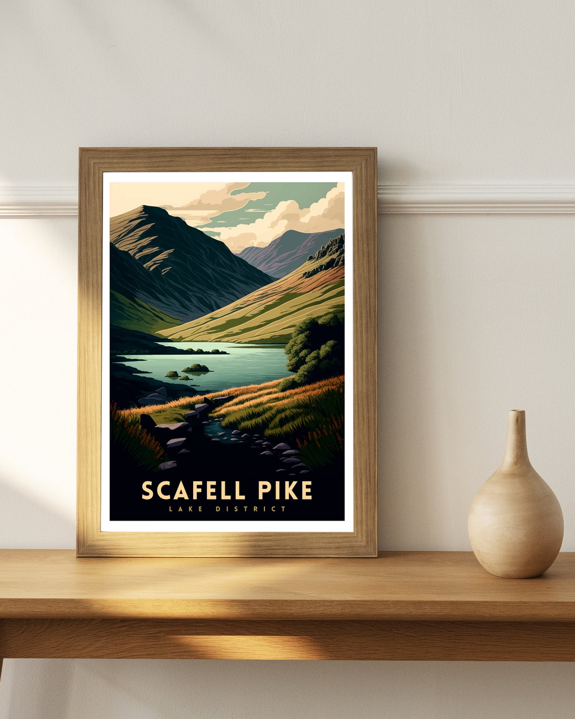 Scafell Pike Lake District Dark Moody Peaks Valley Hiking Poster - Image 3