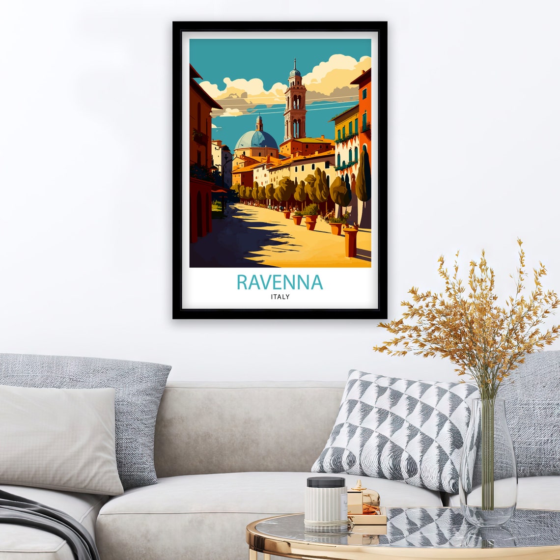 Ravenna Italy Travel Print Ravenna Wall Decor Ravenna Home Living Decor Italy Illustration Travel Poster Gift For Ravenna Italy Home Decor - Image 2