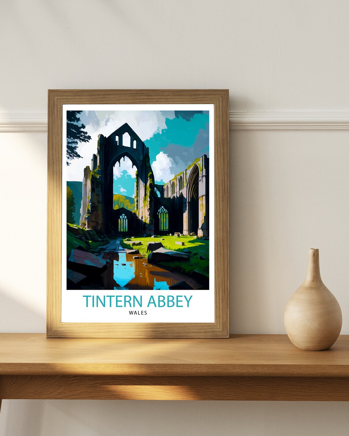 Tintern Abbey Wales Travel Poster, Travel Art - Image 2