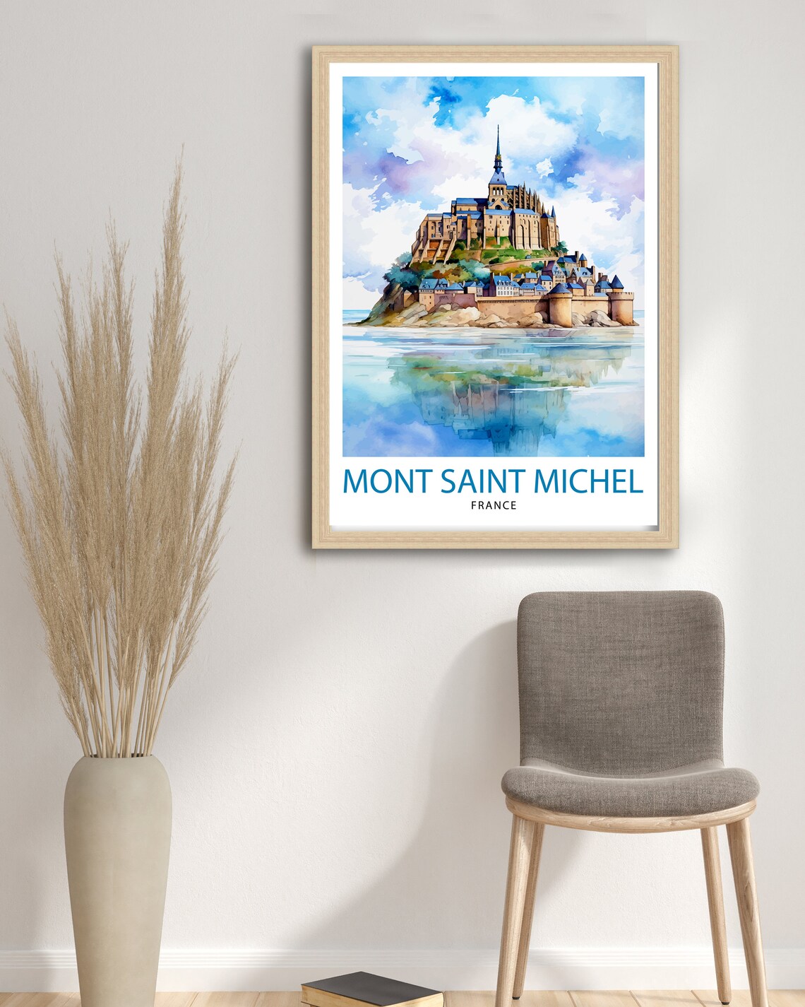 Mont Saint Michel France Illustration Wall Art Print - Image 3