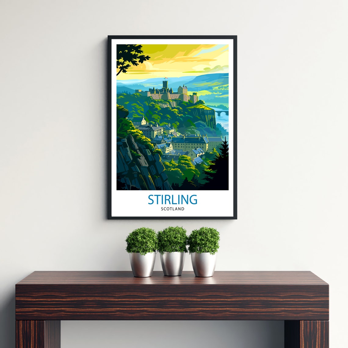 Stirling Scotland Castle Cliff Overlooking Historic Town Poster - Image 3