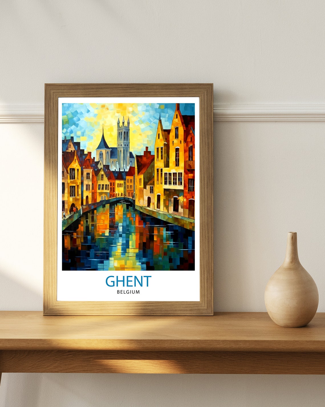 Ghent Belgium Travel Print Ghent Wall Decor Ghent Poster Belgium Travel Prints Ghent Art Print Ghent Illustration Ghent Wall Art Belgium - Image 3