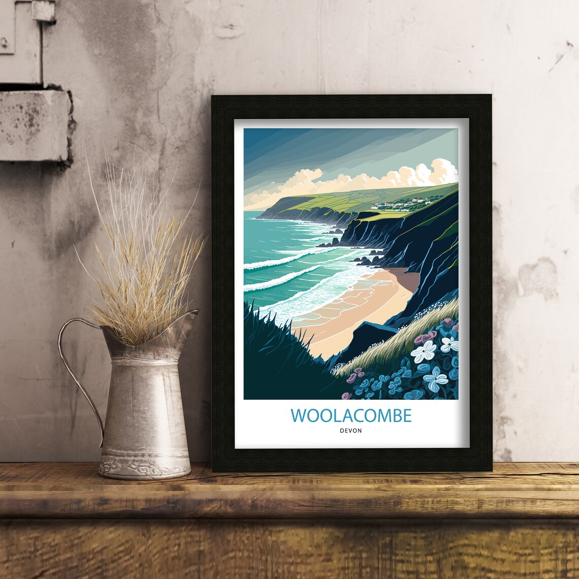 Woolacombe Travel Poster, North Devon Beach - Image 2