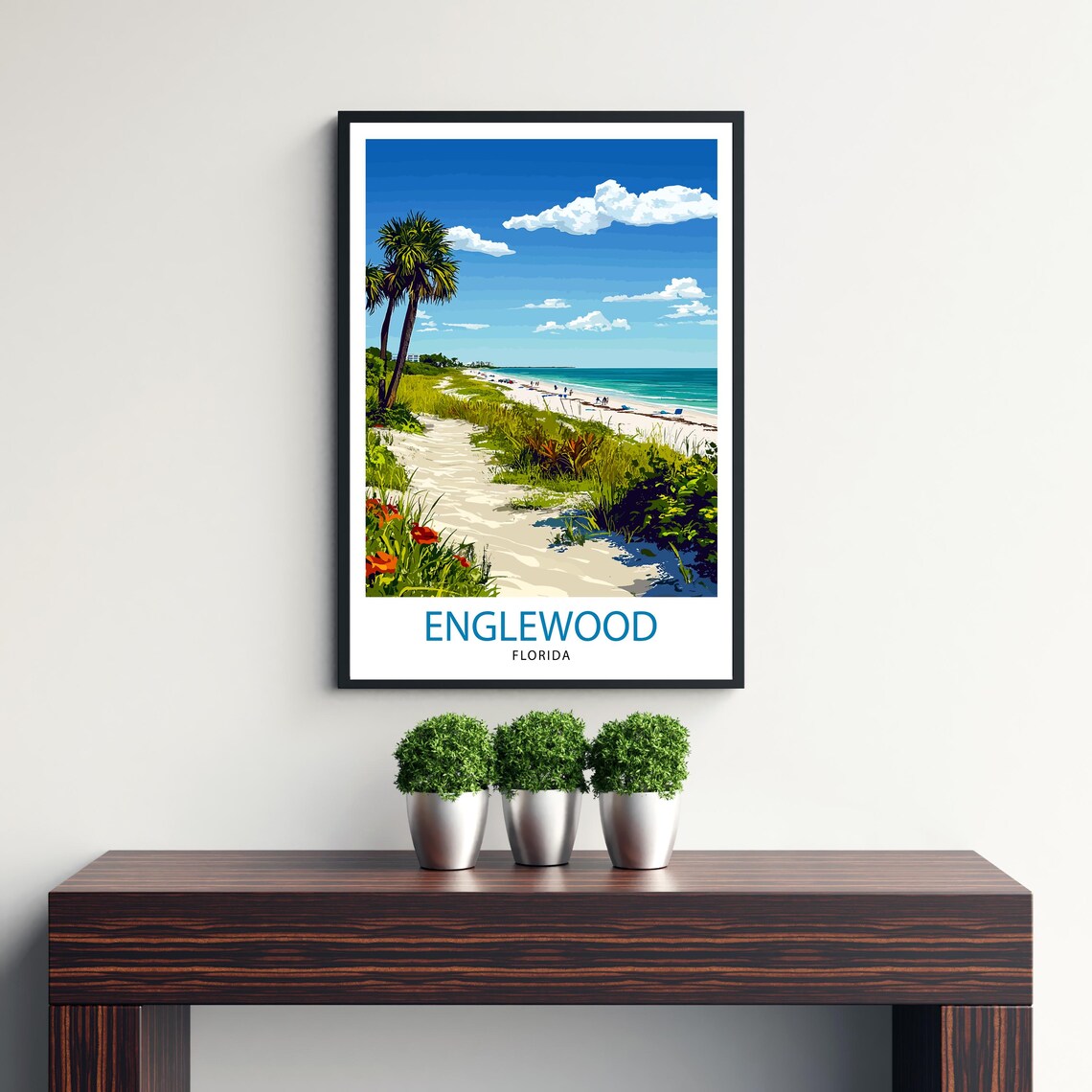Englewood Florida Travel Poster, Coastal Town Decor - Image 3
