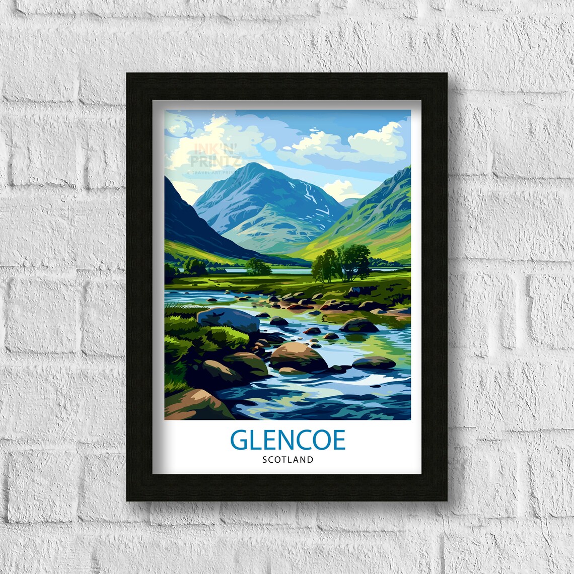 Glencoe Scotland Travel Poster, Europe Wall Decor - Image 3