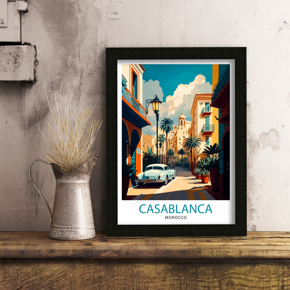 Casablanca Morocco Travel Poster, Home Decor Print - Image 2