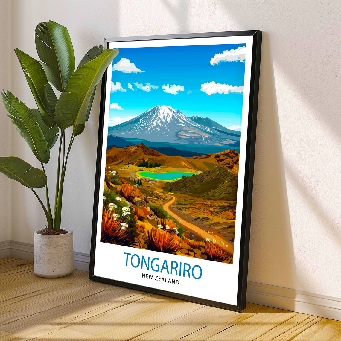 Tongariro National Park New Zealand Travel Poster - Image 3