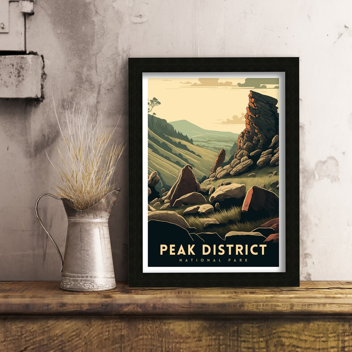 Peak District Travel Poster, Landscape Wall Art - Image 2