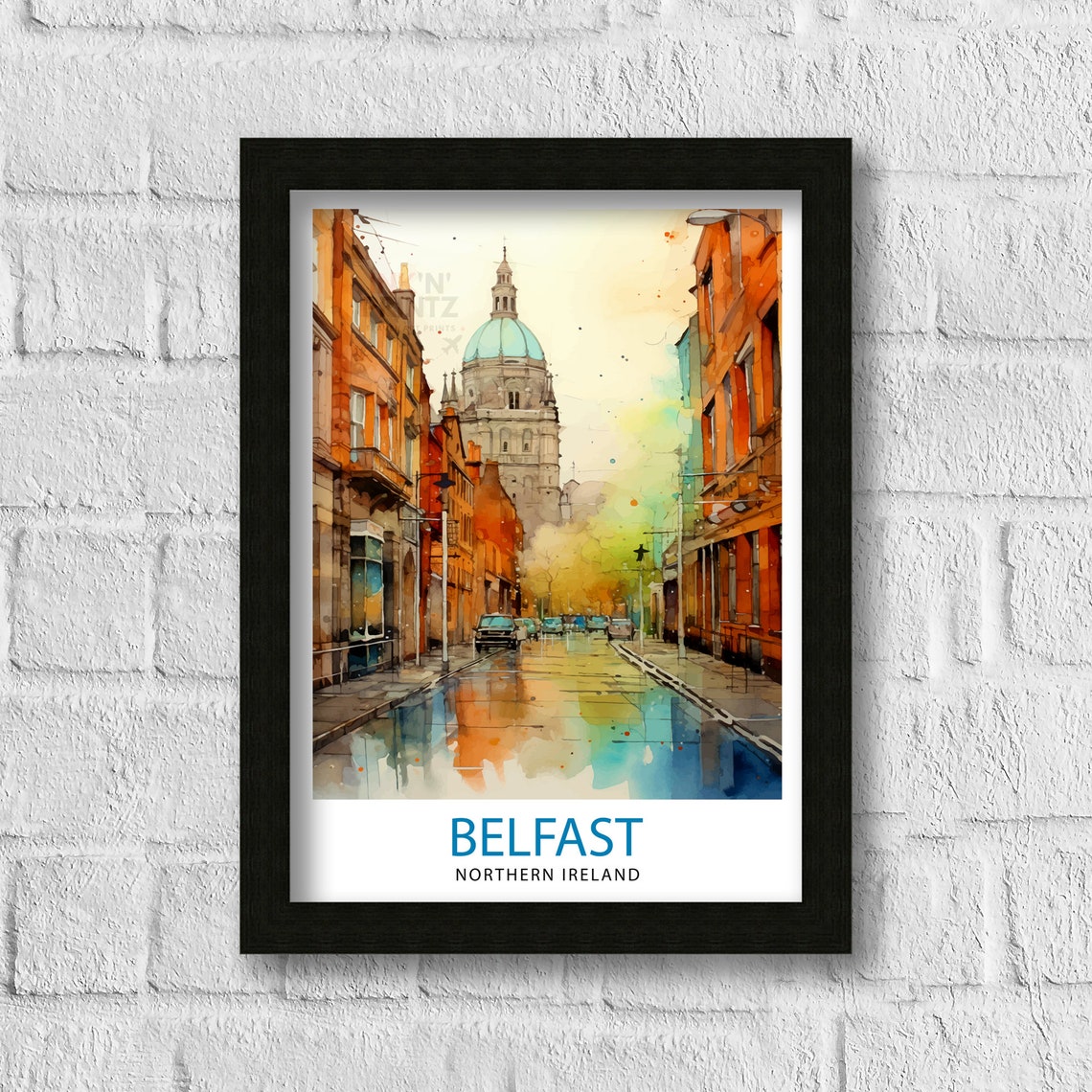 Belfast Home Living Decor Travel Poster - Image 3