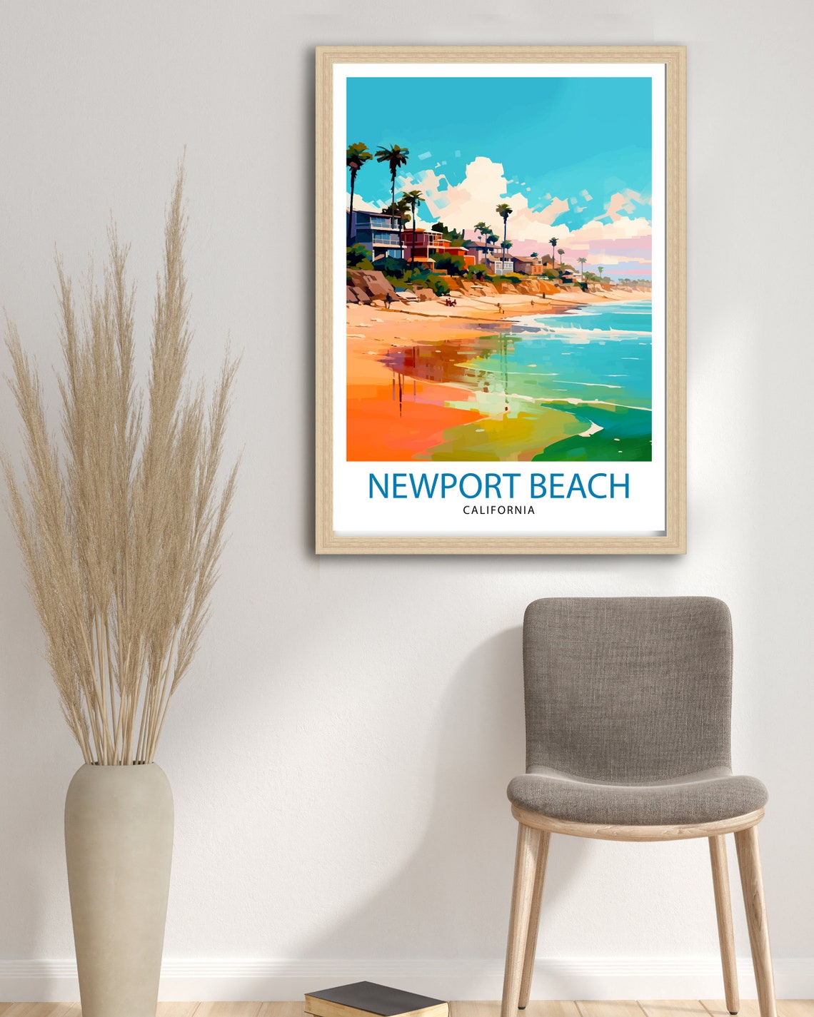 Newport Beach California Travel Print Newport Beach Wall Decor Newport Beach Home Living Decor Newport Beach California Illustration Travel - Image 3
