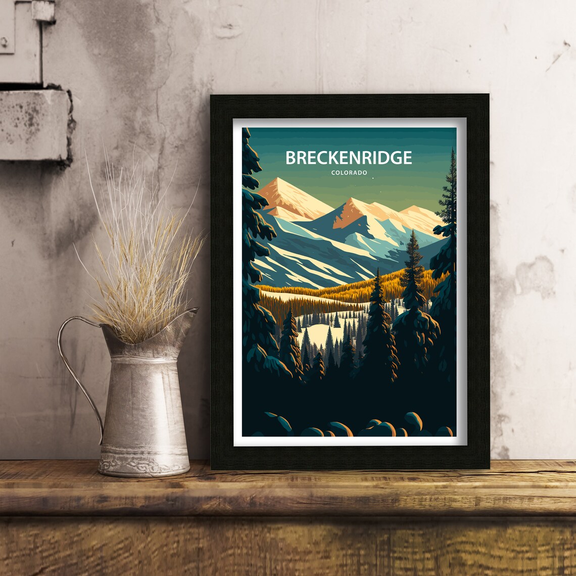 Breckenridge Ski Art Travel Poster - Image 2