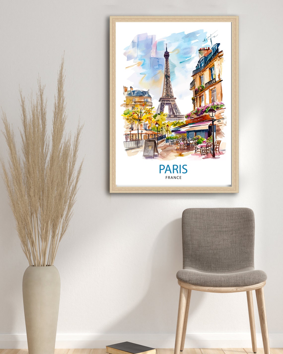 Paris France Travel Print Paris Wall Art Eiffel Tower Art France Travel Poster Paris Home Decor French Illustration Parisian Art Print - Image 2