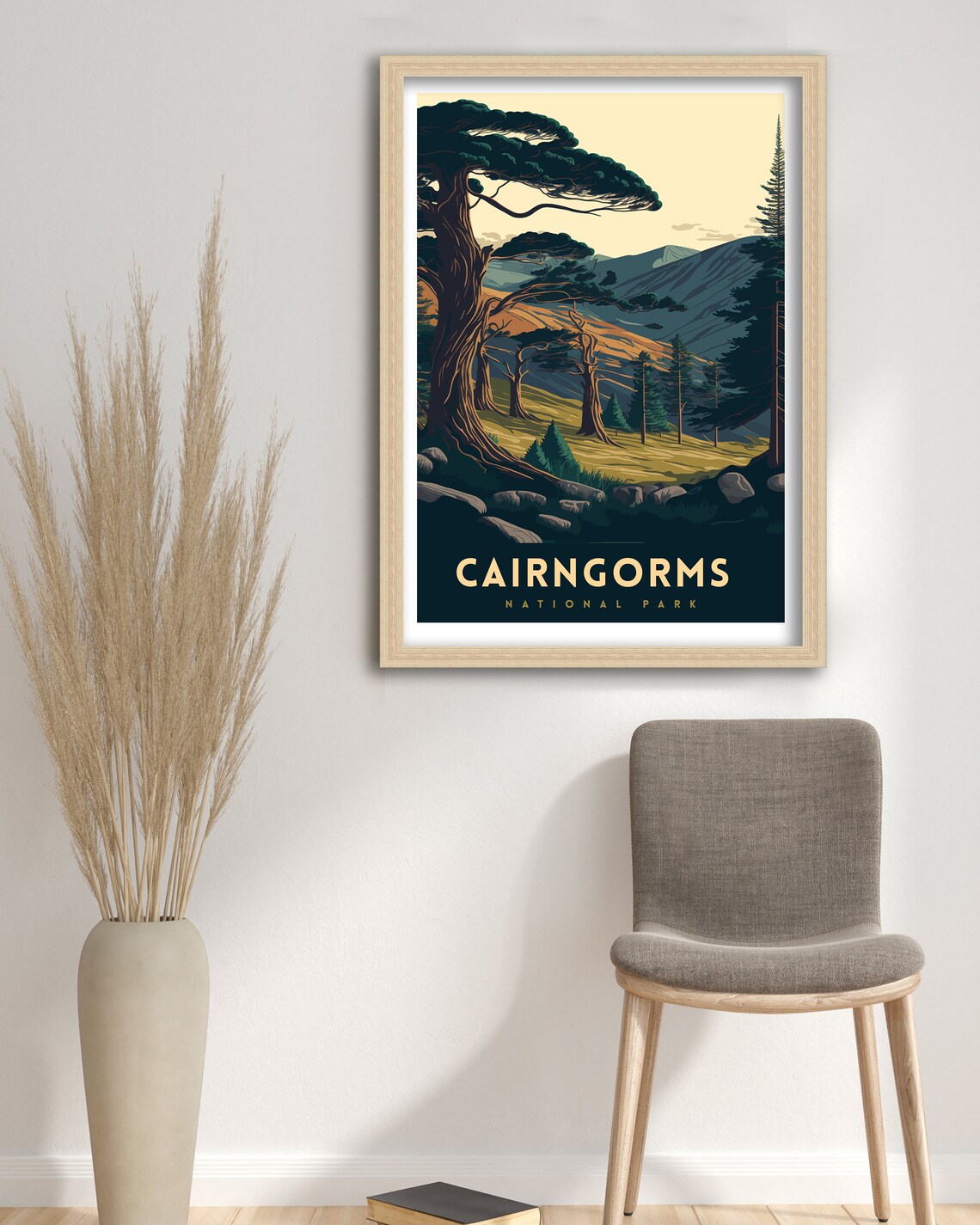 Cairngorms National Park Ancient Pines Mountain Valley Scene Art Poster - Image 3