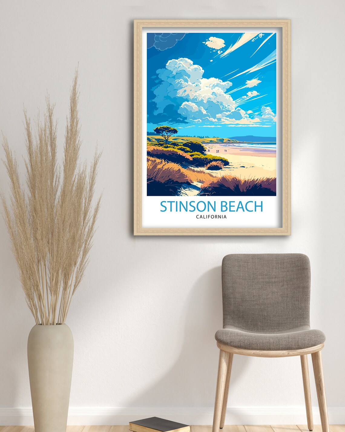 Stinson Beach California Travel Poster, Home Decor - Image 3