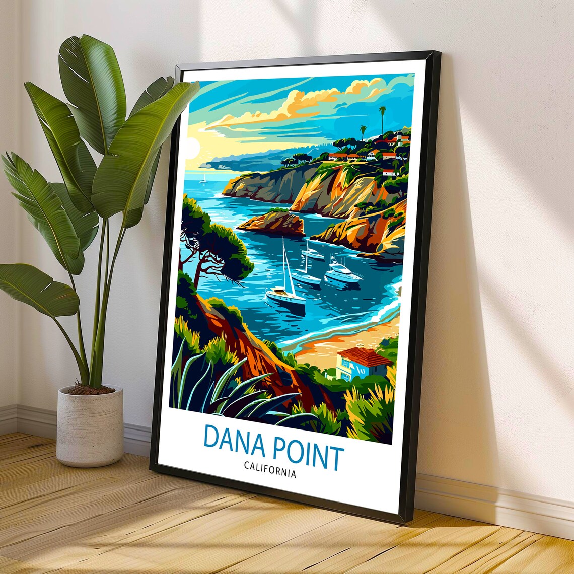 Dana Point California Cove Sailboats Sunset Coast Travel Poster - Image 2