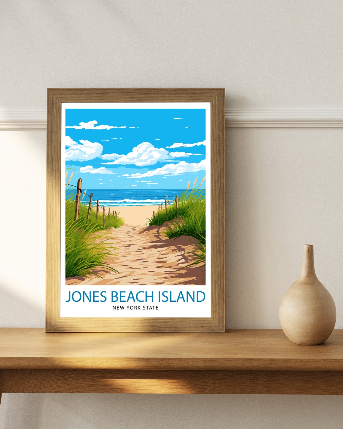 Jones Beach Island New York State Dune Path to the Ocean Poster - Image 3