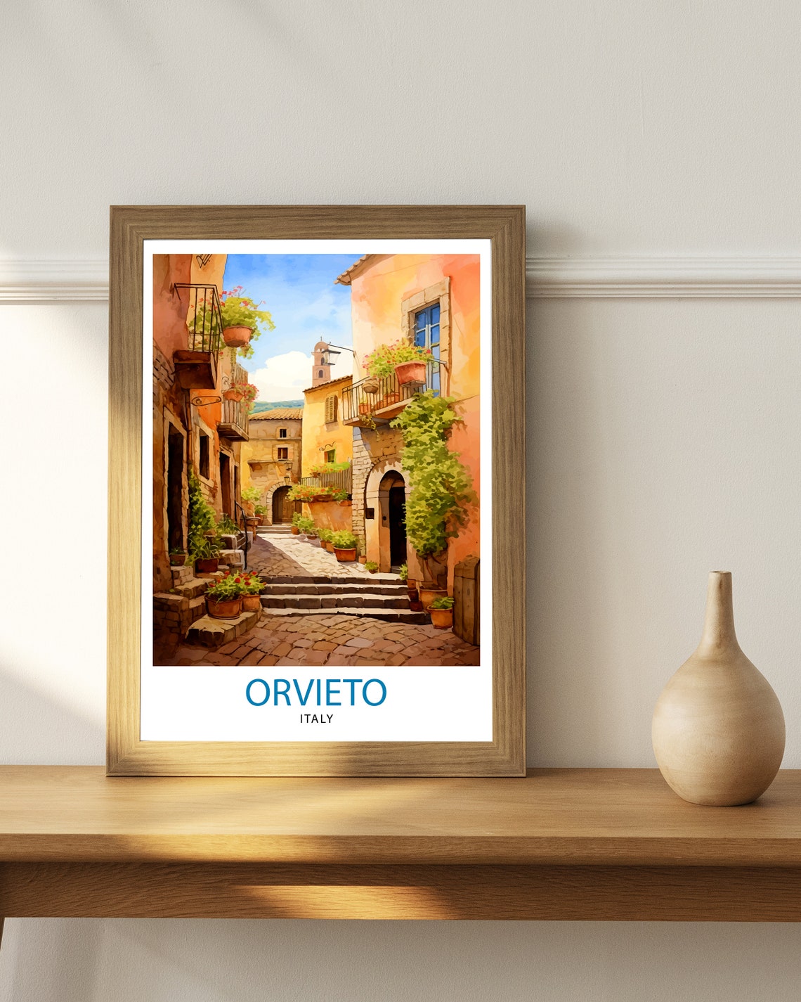 Orvieto Italy Travel Print Orvieto Wall Decor Orvieto Poster Italy Travel Prints Orvieto Art Print Orvieto Illustration Orvieto - Image 3