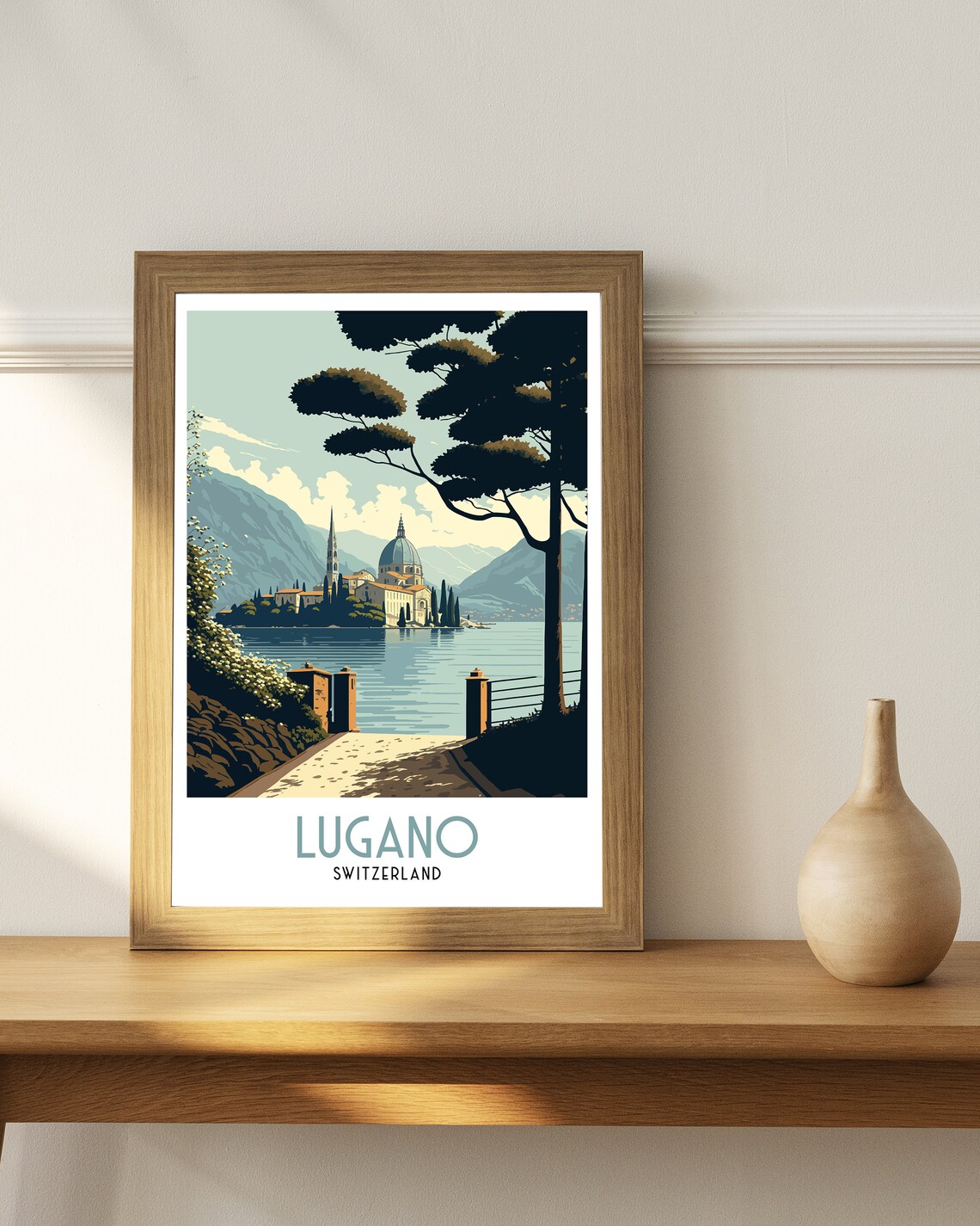 Lugano Travel Poster, Switzerland Travel Print - Image 2