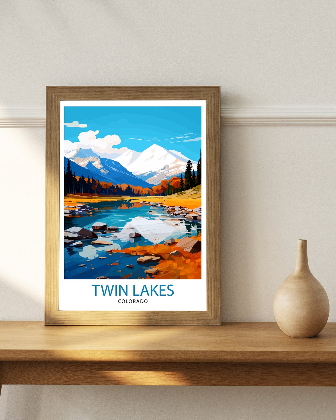 Twin Lakes Colorado Travel Print Colorado Wall Decor Twin Lakes Poster Rocky Mountain Travel Prints Colorado Art Print Twin Lakes - Image 2