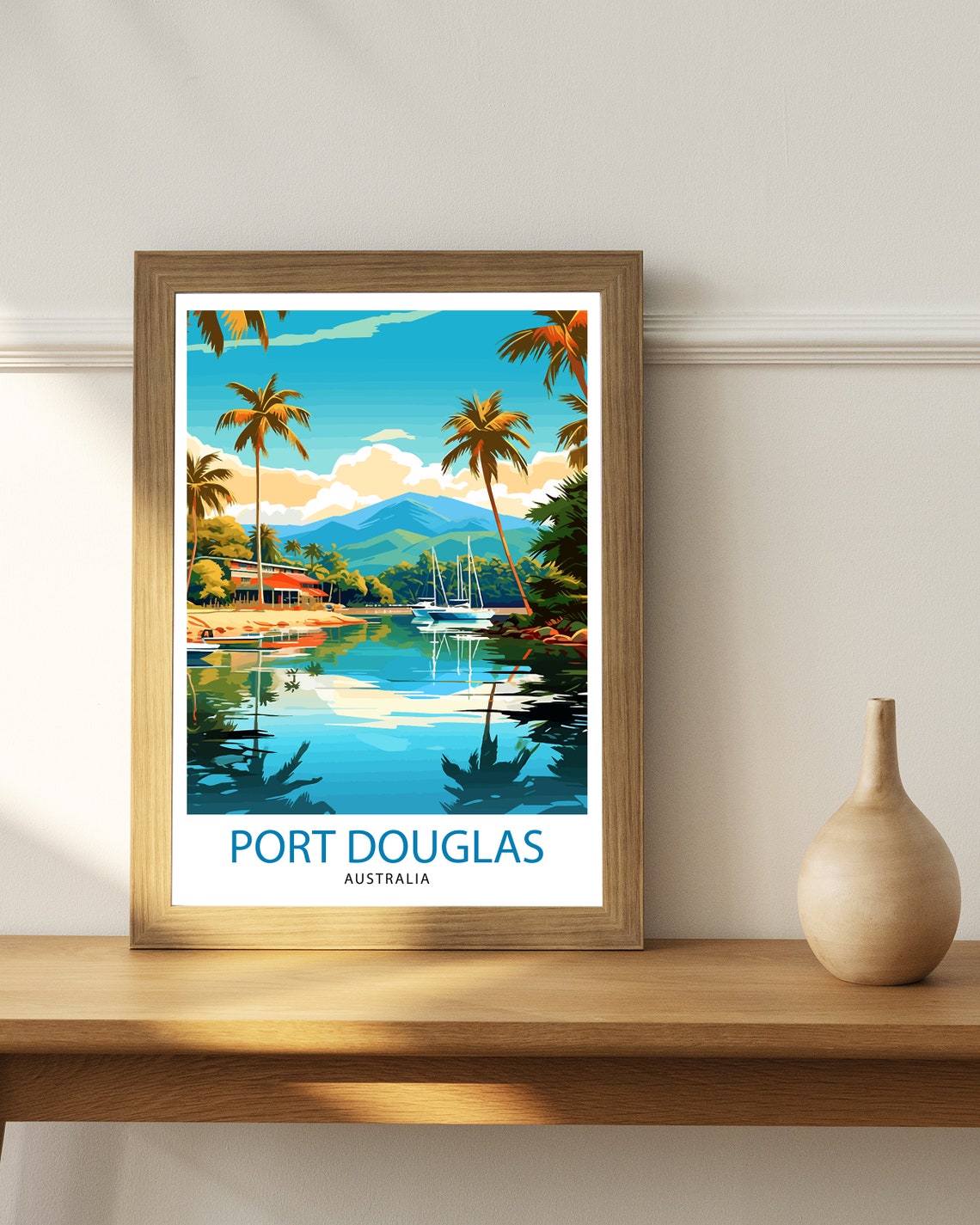 Port Douglas Australia Tropical Bay Vintage Travel Style Poster - Image 2