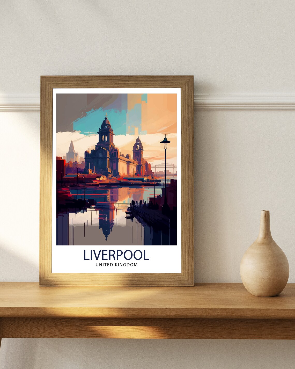 Liverpool Travel Poster, Liverpool Cityscape Illustration - Image 2