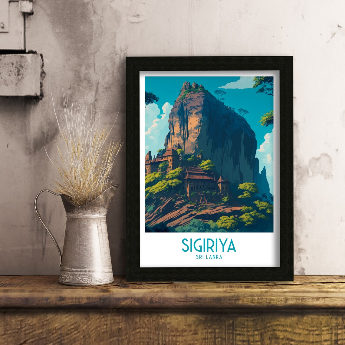 Sigiriya Travel Poster, Sri Lanka Landscape Art Print - Image 2