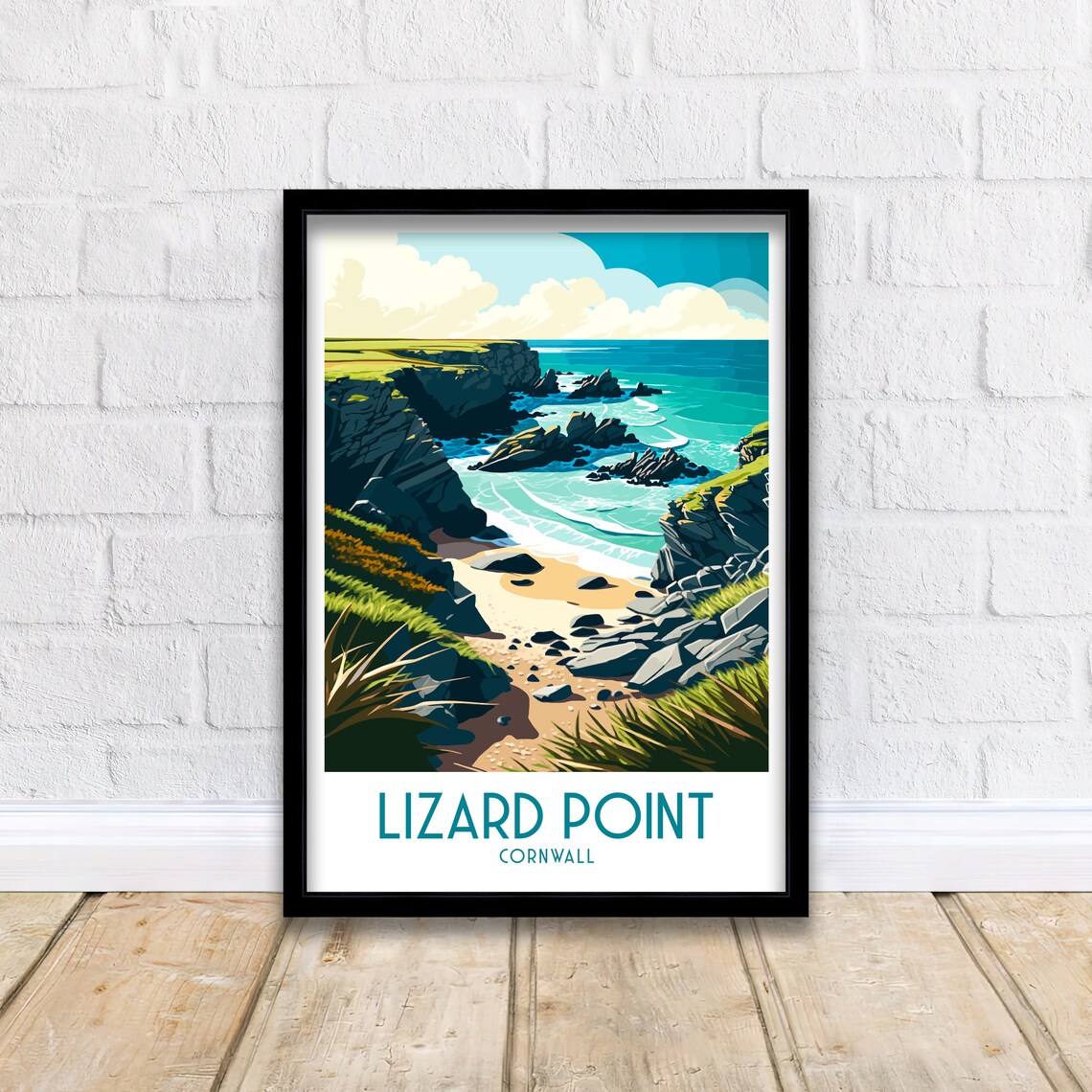 Lizard Point Travel Poster, Cornwall Coastal Scene - Image 2