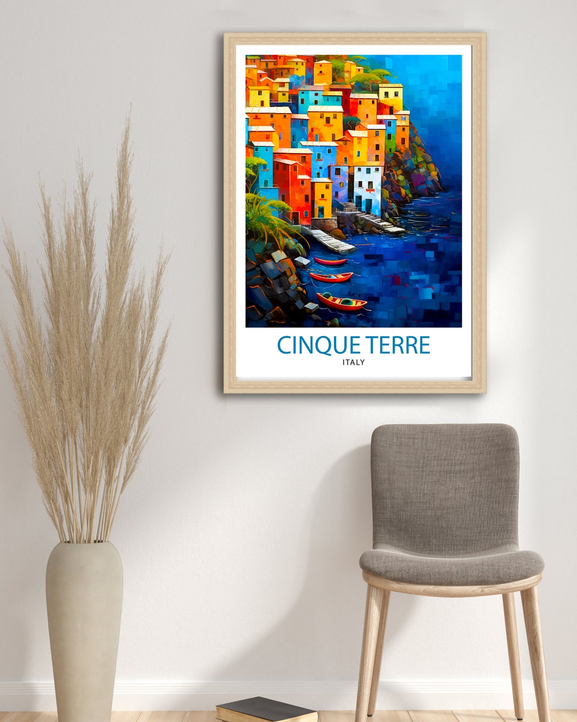Cinque Terre Italy Colorful Cliffside Village Boats Coastal Poster - Image 3