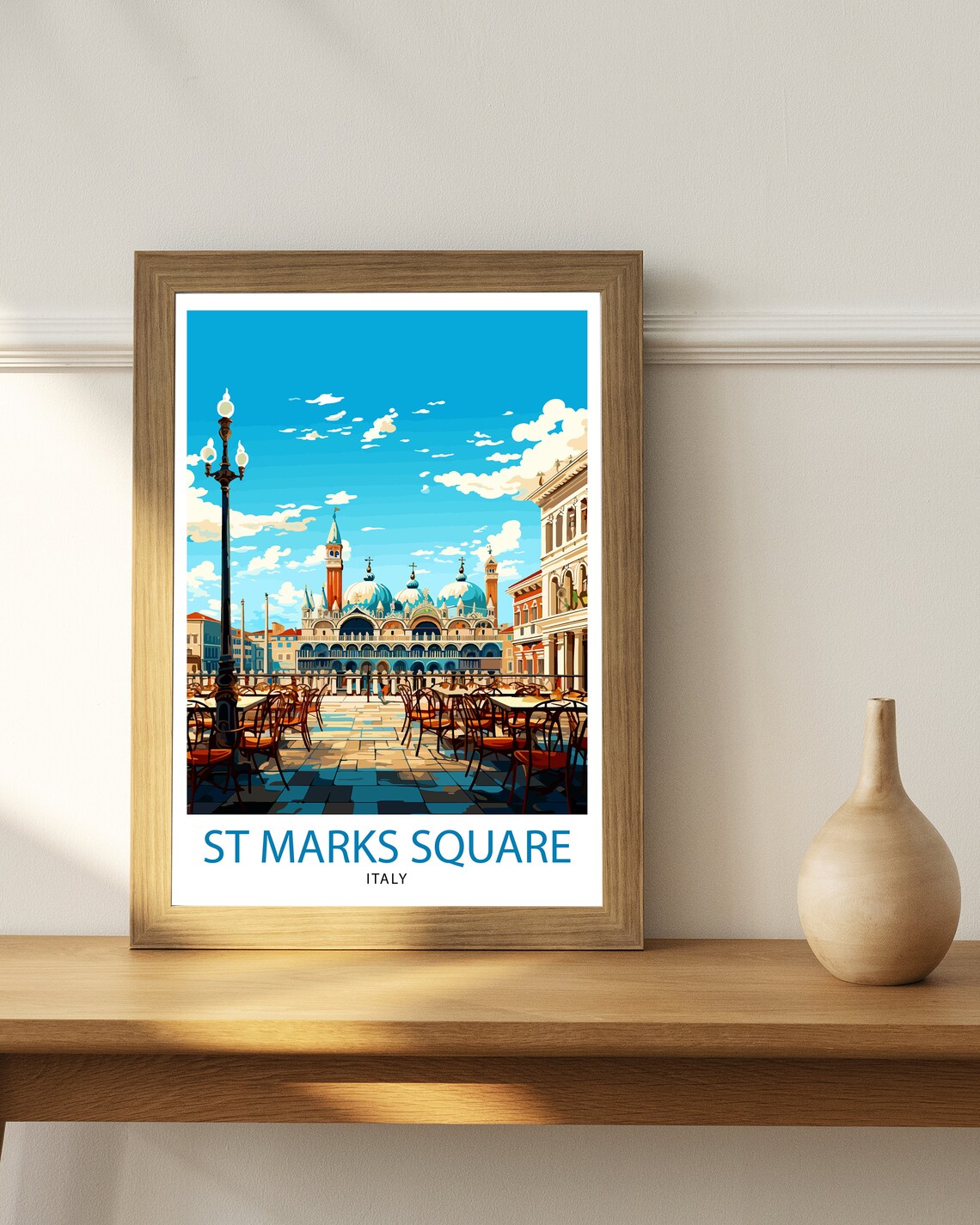 St Marks Square Venice Travel Poster, Europe Wall Decor - Image 2