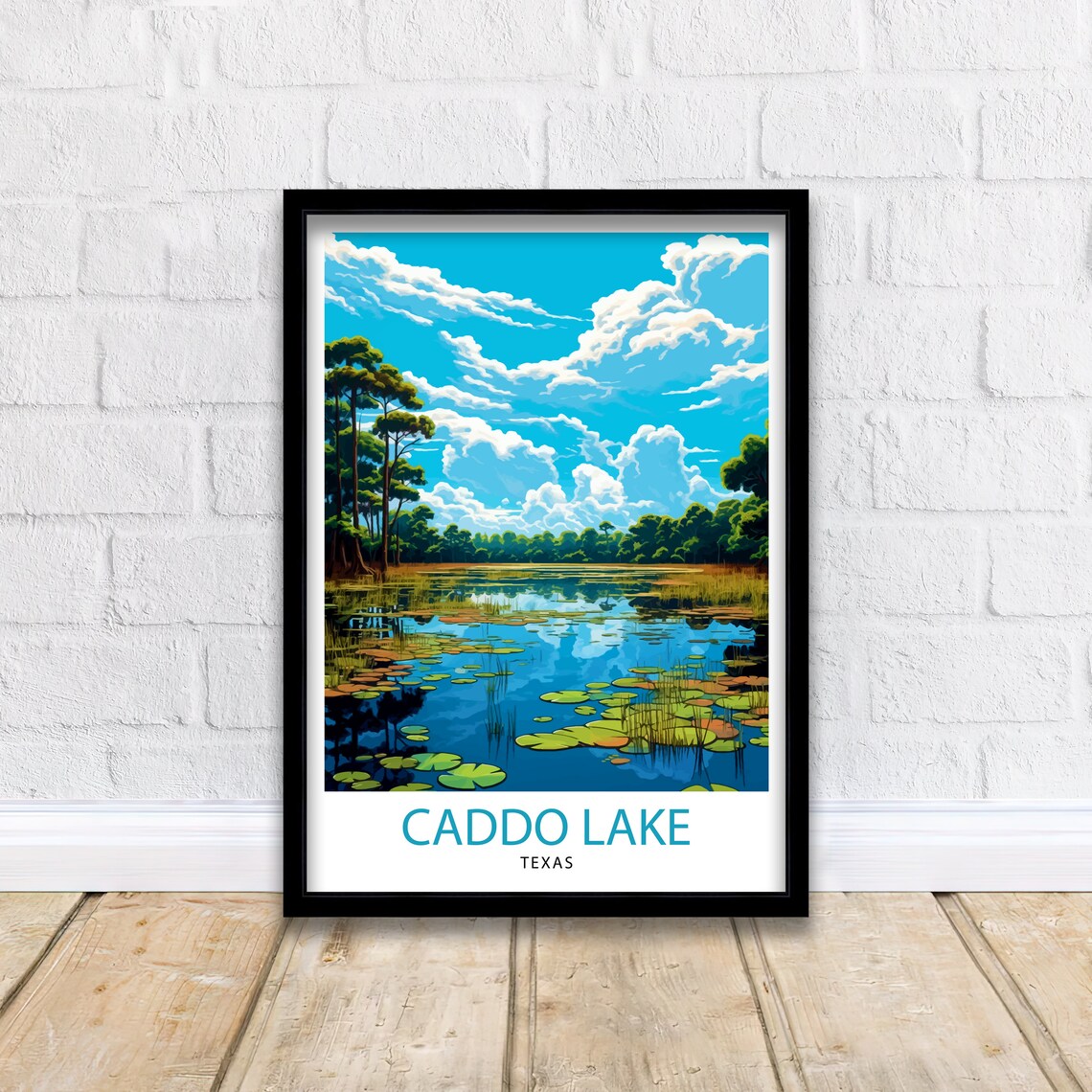 Caddo Lake Texas Cypress Trees Lily Pad Water Art Travel Poster - Image 2