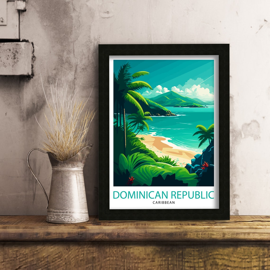 Dominican Republic Travel Print Dominican Republic Wall Art Dominican Republic Poster Caribbean Travel Decor Dominican Republic Souvenir - Image 2
